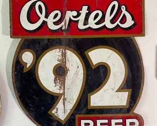 Vintage Oertels ´92 Beer Sign Metal LARGE	31 x 28in	
