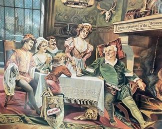 1970s Repro Falstaff Beer Tray Charger   Wm. J Lemp "Home of Falstaff"  Advertising Sign	24 inches diameter	
