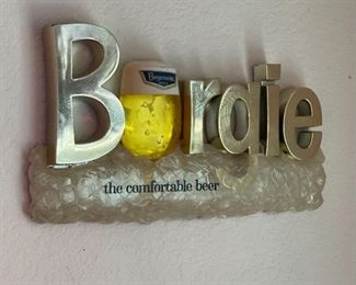 Burgermeister Burgie Beer Sign 3D Plastic Advertising The Comfortable Beer	8 x 14.5 x 2in	HxWxD
