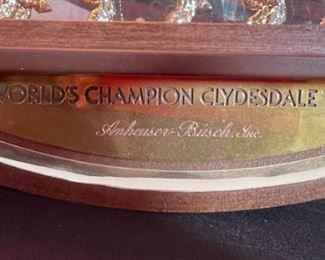 Budweiser Clydesdale Clock Sign Small Anheuser-Busch Lighted Advertising	15.5 x 17 x 4in	HxWxD
