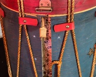 Busch Bavarian Beer Drum Clock Sign Patriotic Advertising Anheuser Busch	15 deep by 13” diameter	
