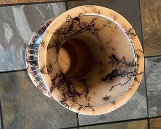 Ernest John Navajo Horse Hair Pottery Vase Native American	18 in H x 5.75 in Diameter at rim	
