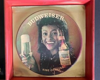 1970s Budweiser King of Beers Collage Sign	25x22x2in	HxWxD
