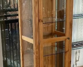 Slender Pine Display Cabinet	70 x 17.5  x 15in	HxWxD

