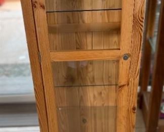 Slender Pine Display Cabinet	70 x 17.5  x 15in	HxWxD
