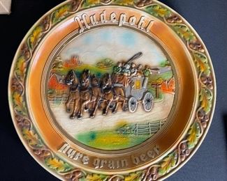 Hudepohl Beer Chalkware Charger Sign #1	21 inch diameter	
