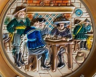 Hudepohl Beer Chalkware Charger Sign #2	21 inch diameter	
