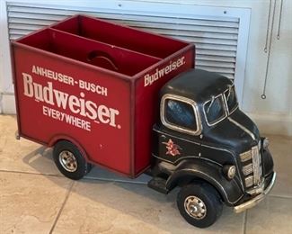 LARGE Anheuser-Busch Budweiser Wood Truck	15x12x30in	HxWxD
