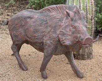 Cast Aluminum  Wild Boar Patio Statue	29 x 12 x 48in	HxWxD
