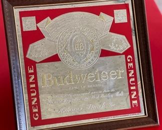Budweiser Beer Bar Mirror Anheuser Busch 102-230	15x15in	HxWxD
