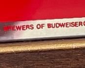 Budweiser Beer Bar Mirror Anheuser Busch 102-230	15x15in	HxWxD
