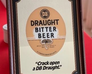 DB Draught Bitter Beer Mirror Sign	17.5x13.5in	HxWxD

