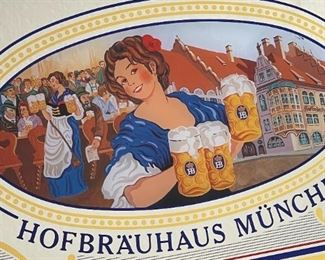 HB Munchen Beer Mirror Sign	19x25in	
