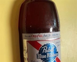 Pabst Sign Little Blue Bottle	15x7.5x2in	HxWxD
