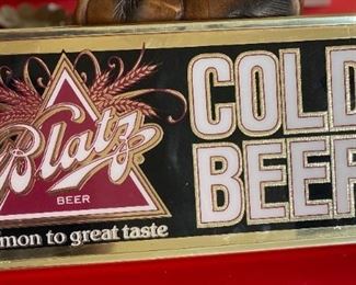 Blatz Cold Beer Mirror Sign	9.25x20.25in	HxWxD
