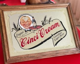 Cinci Cream All Canadian Lager Beer Mirror Sign Handsome Waiter	14.745x20.75in	HxWxD

