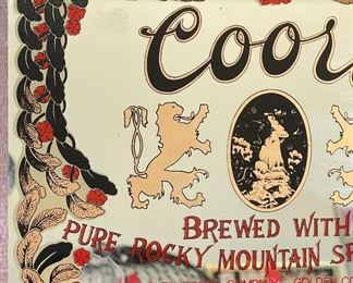 Coors Beer Advertising Bar Framed Mirror Rocky Mountain Spring Water England	9.25x13.25in	HxWxD
