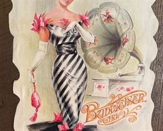 Budweiser Girl Sign Faux Wood #1	20.5x14.25in	HxWxD
