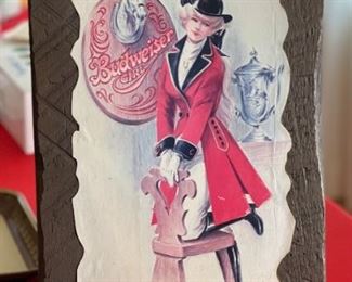 Budweiser Girl Sign Faux Wood #2	23.25x12.25in	HxWxD

