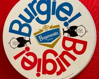 1965 Burgie! Burgermeister Metal Beer Tray SF Brewing Corp	13in Diameter	
