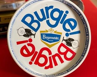 1965 Burgie! Burgermeister Metal Beer Tray SF Brewing Corp	13in Diameter	
