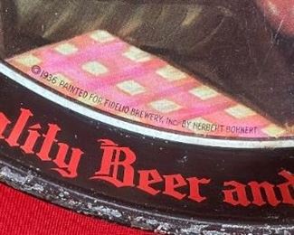 1936 Fidelio Brewery NY NY Beer Tray	12in Diameter	
