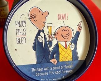 VINTAGE 1957 Harry Bert Piels Light Beer Metal Tray Rare For Instant Refreshment	13in Diameter	
