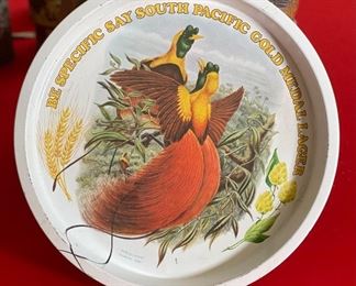 Be Specific Say South Pacific Gold Medal Lager 12" Metal Serving Beer Tray	12in Diameter	
