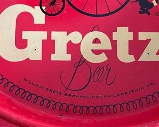 GRETZ Beer Mellow Goodness Metal Red Beer Ale Serving Tray	13in Diameter	
