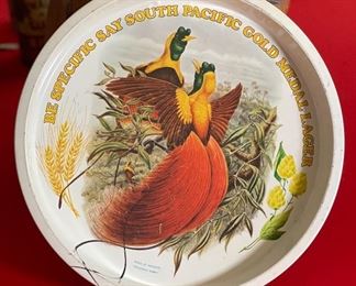 Be Specific Say South Pacific Gold Medal Lager  Metal Serving Beer Tray #2	12in Diameter	
