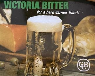 Vintage VB Victoria Bitter Beer Metal Drinks Tray	11x14in	
