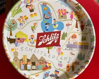 1957 Schlitz Schlitzerland Beer Tray	13in Diameter	
