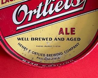 Ortlieb's Beer Premium Lager Tray	12in Diameter	

