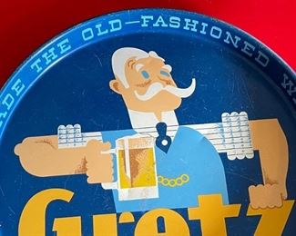 Vintage 50s/60s Gretz Metal Beer Tray,Philadelphia,Pennsylvania Brewing Company	12in Diameter	
