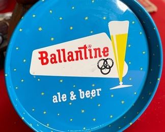 Vintage BALLANTINE Ale & Beer Purity Body Flavor Advertising Metal Serving Tray	12in Diameter	
