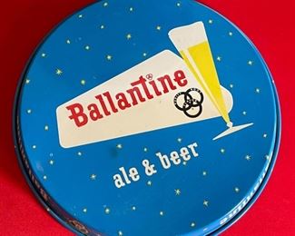 Vintage BALLANTINE Ale & Beer Purity Body Flavor Advertising Metal Serving Tray	12in Diameter	

