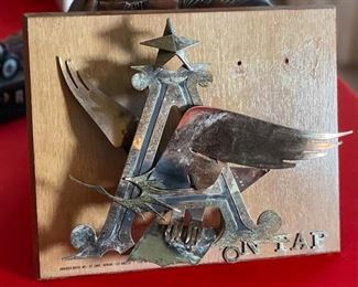 1957 Anheuser Busch Sign Metal & Wood	11x13x4in	
