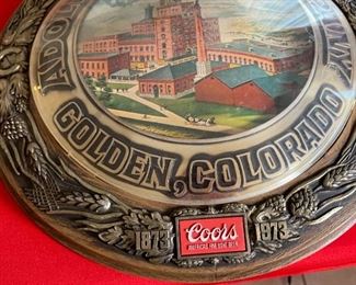 1973 COORS BEER SIGN Bubble Anniversary Golden Colorado Vintage	18in Diameter	

