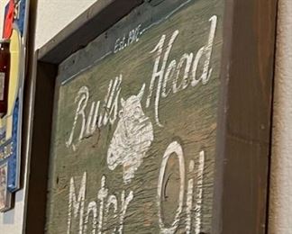 Bulls Head Motor Oil Sign Reproduction	14x26	
