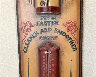 Indian Motorcycle Oil Sign Thermometer	24x9.5in	HxWxD
