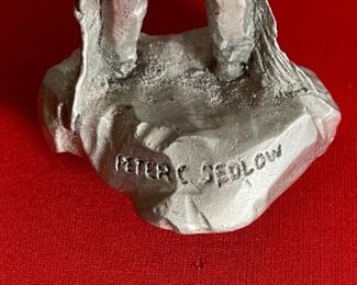 Vintage 1990 Masterworks USA Fine Pewter Figurine "GOOD HUNTING" Peter C. Sedlow	6in H	
