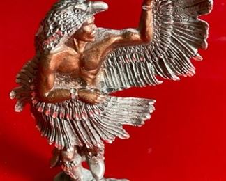 Peter Sedlow Eagle Dancer Native American Figurine Masterworks Fine Pewter 1990	5in H	
