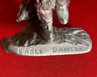 Peter Sedlow Eagle Dancer Native American Figurine Masterworks Fine Pewter 1990	5in H	
