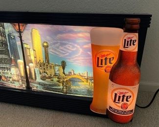 Miller Lite Beer Sign Coast To Coast II Motion City Lights	17.5x39x3.5in	HxWxD
