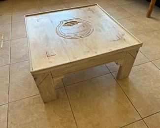 Ornately carved Southwestern coffee table	34.5 x 34.5 x 16.5	HxWxD

