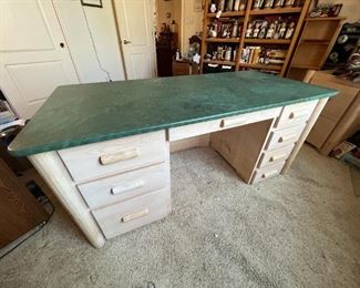 Southwestern seven drawer office desk	29.75x65x30in	HxWxD
