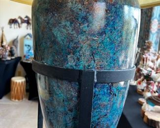 Native American design lamp with lampstand	64in H	
