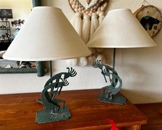 Kokopelli table lamps pair	27 x9x6	
