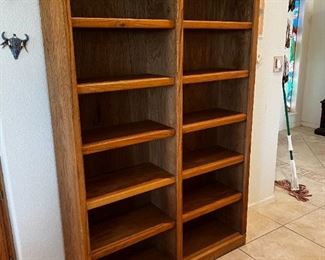 Solid oak 2 tier bookcase	72 x48x12in	HxWxD
