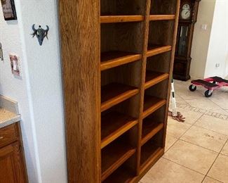 Solid oak 2 tier bookcase	72 x48x12in	HxWxD
